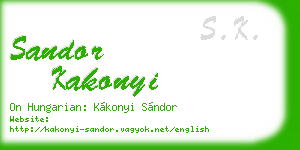 sandor kakonyi business card
